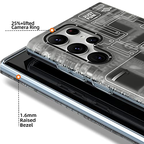 YOUNG KIT YOUNGKIT Shockproof for Samsung Galaxy S23 Ultra Case Thin Military Grade Protection [Technology Series] Hard Back Cover & Soft Bumper Protective Cases for Galaxy S23 Ultra-Black - Image 2