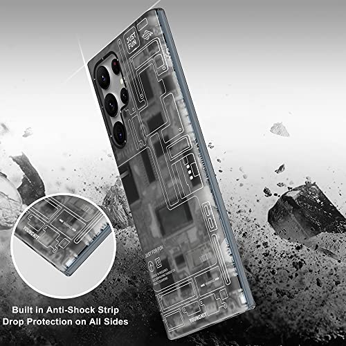 YOUNG KIT YOUNGKIT Shockproof for Samsung Galaxy S23 Ultra Case Thin Military Grade Protection [Technology Series] Hard Back Cover & Soft Bumper Protective Cases for Galaxy S23 Ultra-Black - Image 5