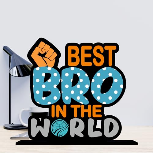 Giftplease Best Bro in The World Wooden Idols Table Decoration Gift | Birthday Gift for Brother | Best Gift for Bhai | Rakhi Gift (TP-134) - Image 4