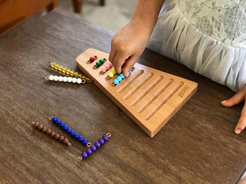 BOHS Montessori 1-10 Bead Stair with Holder - Montessori Math Manipulatives Materials - Preschool Learning Educational Toys - Image 2