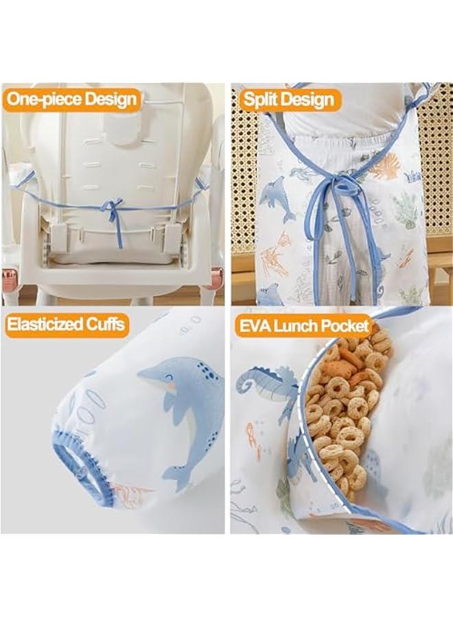 Gonice Baby Weaning Bibs, Waterproof Anti Dirty Feeding Bib for Babies Eating, High Chair Shirt Bib for Baby Weaning Supplies,Easy to Clean,for Baby 6-36 Months - Image 4
