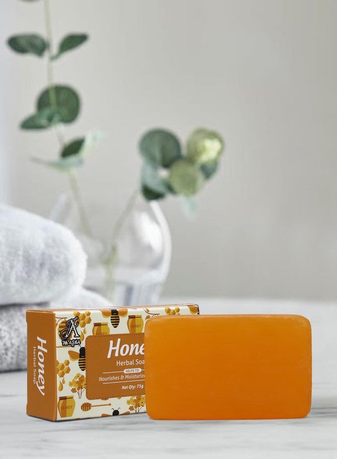 7TH AJMA Honey Handmade Soap - Natural Herbal Soap for Soft, Moisturized, and Radiant Skin, 75g (Pack of 8) - Image 3