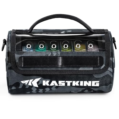 KastKing BaitSpace Line Management Bag Fishing Line Storage Bag with Water Resistant Nylon Clear View Window Removable Divider for Up to 10 Spools Tanglefree Leader Line Holder - Image 1