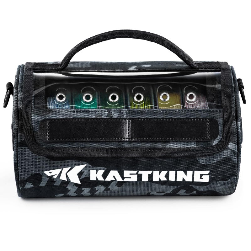 KastKing BaitSpace Line Management Bag Fishing Line Storage Bag with Water Resistant Nylon Clear View Window Removable Divider for Up to 10 Spools Tanglefree Leader Line Holder - Image 2