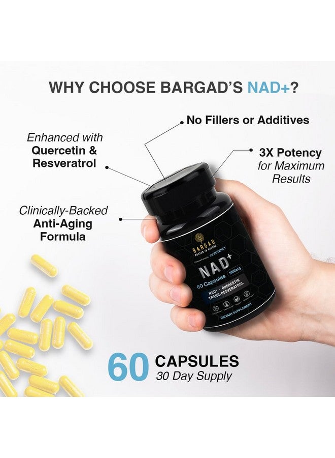 BARGAD NAD+ Supplement for Anti Aging & Cell Regeneration | NMN Supplement Alternative - NAD with Resveratrol & Quercetin | Boosts Mitochondrial Health, Mental Clarity & Vitality | 60 Count | for Women & Men - Image 4