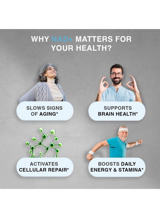 BARGAD NAD+ Supplement for Anti Aging & Cell Regeneration | NMN Supplement Alternative - NAD with Resveratrol & Quercetin | Boosts Mitochondrial Health, Mental Clarity & Vitality | 60 Count | for Women & Men - Image 3