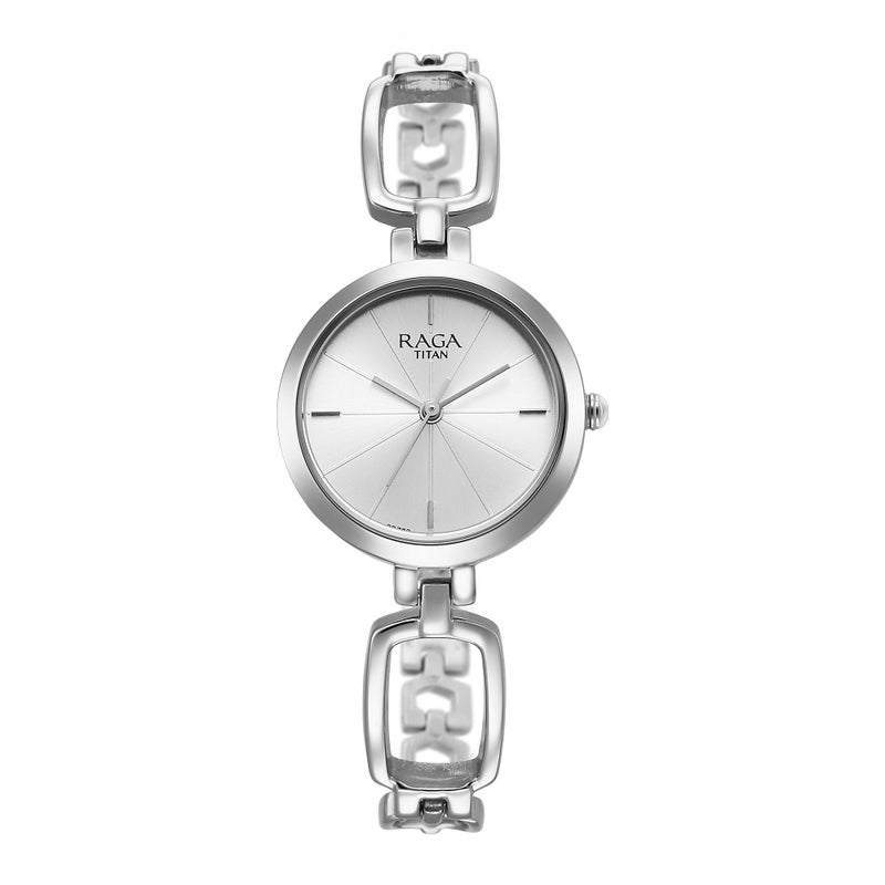 Titan Raga Silver Dial Metal Strap Analog Watch for Women - Silver Bracelet (2725SM01) - Image 1