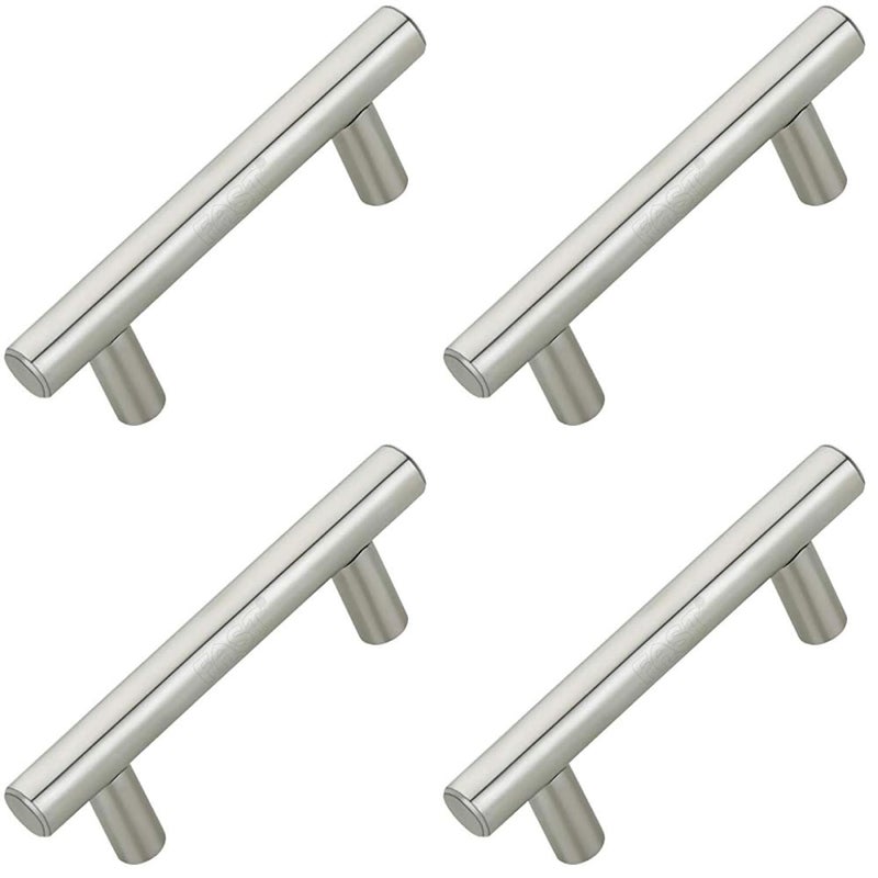 FAST FH85 SS Silver 12mm Stainless Steel Cabinet Pull Handle for Furniture Drawers 4Pcs Total Length 4inch Hole to Hole64mm - Image 1