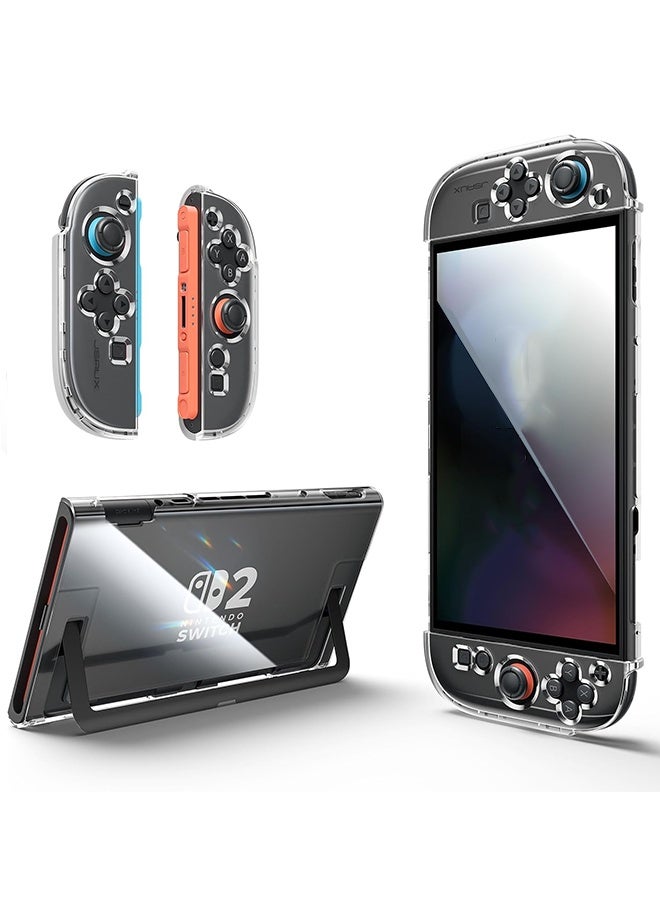 دوبي حالة كريستال واضحة قابلة للوصول لنينتندو سويتش 2 حالة (2025) ، غطاء قبضة TPU الناعم لجوي كون ، غطاء قبضة مع امتصاص الصدمات ، مكافحة الخدش - شفاف - Image 1