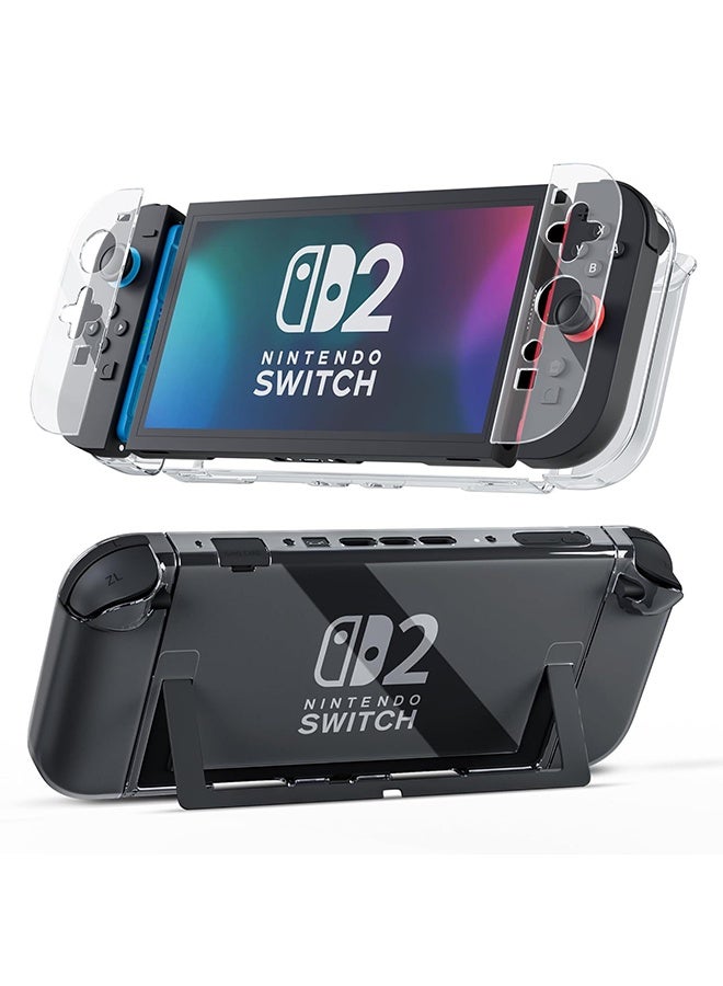 دوبي حالة كريستال واضحة قابلة للوصول لنينتندو سويتش 2 حالة (2025) ، غطاء قبضة TPU الناعم لجوي كون ، غطاء قبضة مع امتصاص الصدمات ، مكافحة الخدش - شفاف - Image 2