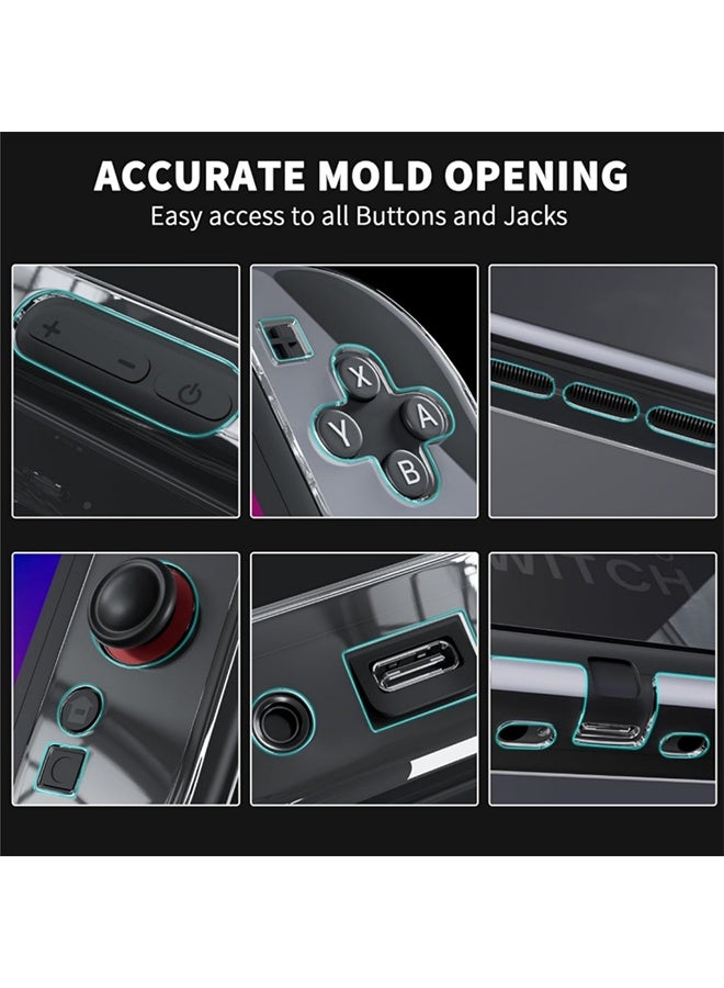 دوبي حالة كريستال واضحة قابلة للوصول لنينتندو سويتش 2 حالة (2025) ، غطاء قبضة TPU الناعم لجوي كون ، غطاء قبضة مع امتصاص الصدمات ، مكافحة الخدش - شفاف - Image 3