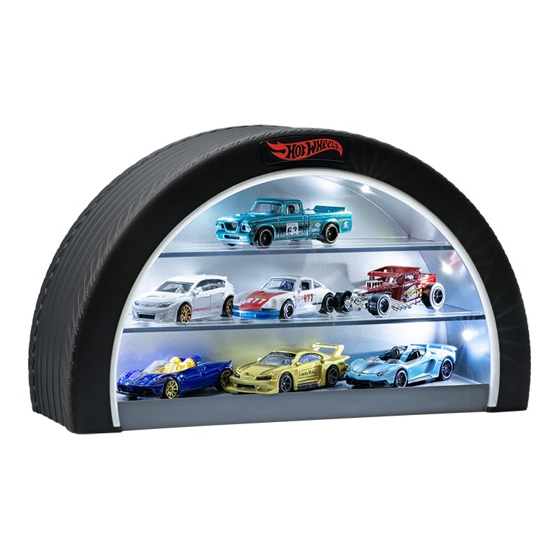 Paladone Hot Wheels Display Case Light - Officially Licensed Mattel Merchandise  Light Up Case Holds 8 Cars  Wheel Shaped Wall Moutable or Freestanding  Gift for Collectors  - Image 2