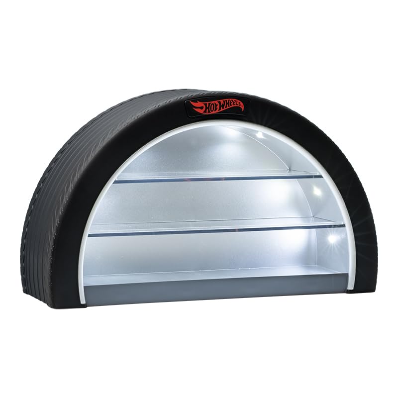 Paladone Hot Wheels Display Case Light - Officially Licensed Mattel Merchandise  Light Up Case Holds 8 Cars  Wheel Shaped Wall Moutable or Freestanding  Gift for Collectors  - Image 3