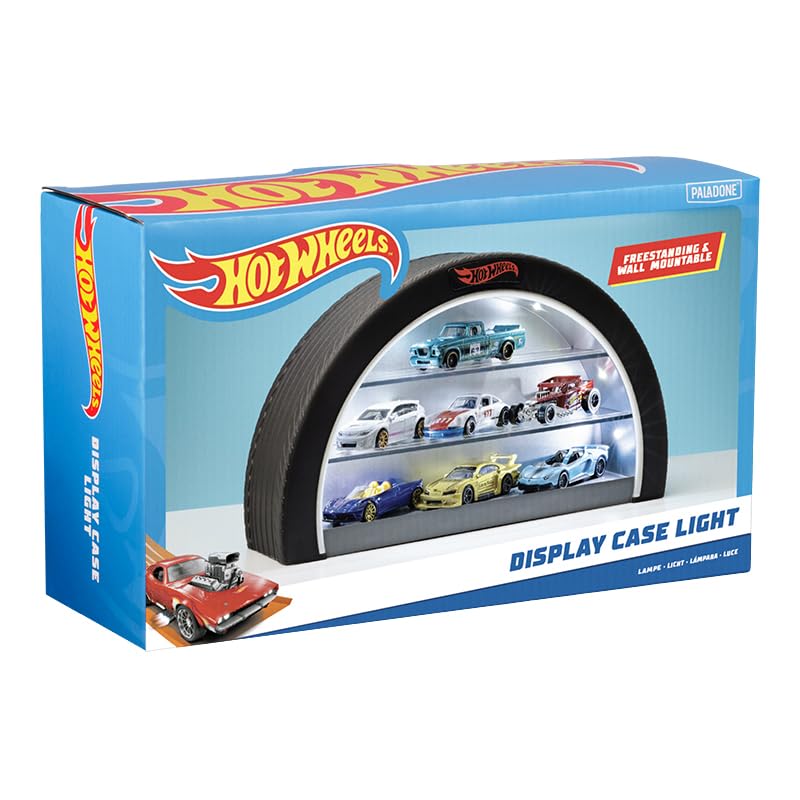 Paladone Hot Wheels Display Case Light - Officially Licensed Mattel Merchandise  Light Up Case Holds 8 Cars  Wheel Shaped Wall Moutable or Freestanding  Gift for Collectors  - Image 5