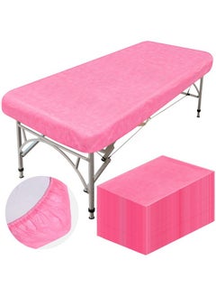 Mixweer 30 Pcs Oilproof And Waterproof Massage Table Sheets Fitted Spa 39 X 87 Inches Bed Cover Disposable Protective Sheets For Beauty Salon Skincare(Pink)  - Image 1