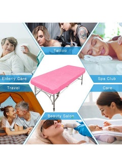 Mixweer 30 Pcs Oilproof And Waterproof Massage Table Sheets Fitted Spa 39 X 87 Inches Bed Cover Disposable Protective Sheets For Beauty Salon Skincare(Pink)  - Image 5