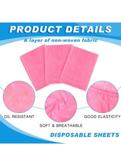 Mixweer 30 Pcs Oilproof And Waterproof Massage Table Sheets Fitted Spa 39 X 87 Inches Bed Cover Disposable Protective Sheets For Beauty Salon Skincare(Pink)  - Image 3