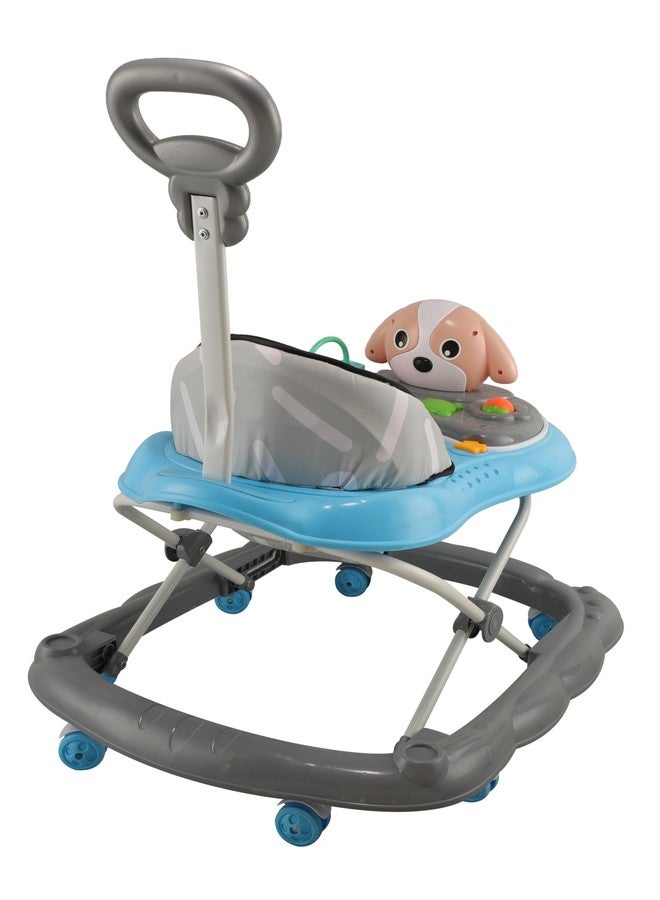JoyRide Kidzoo BabyGo Musical Puppy Walker Compact Foldable Activity Walker with Adjustable Height & Parental Handle for Boys|Girls Age 6+ Months Blue - Image 4