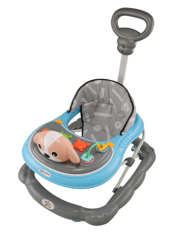 JoyRide Kidzoo BabyGo Musical Puppy Walker Compact Foldable Activity Walker with Adjustable Height & Parental Handle for Boys|Girls Age 6+ Months Blue - Image 3