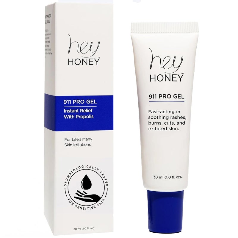 Hey Honey Skincare 911 Multipurpose Healing Ointment for Burns & Irritated Skin Instant Relief | Organic Propolis & Honey Extracts | Designed To Treat & Repair Compromised Skin, 99% Natural | 1 Oz - Image 1