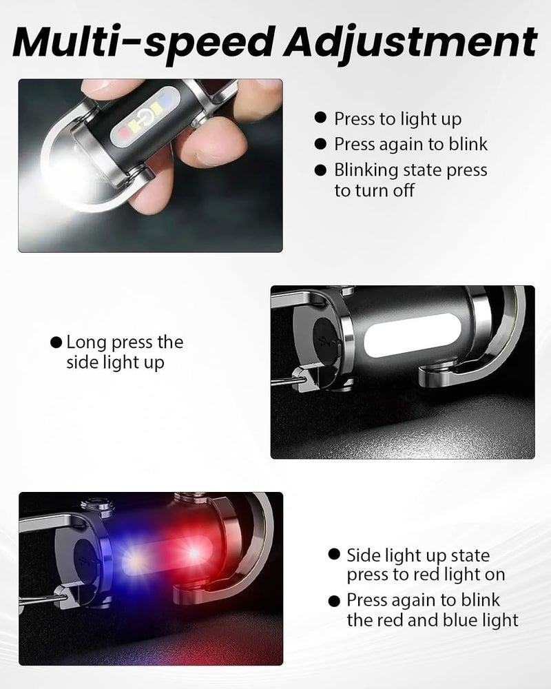 Times Mark 500LM Super Bright Mini Keychain Flashlight - Waterproof, Rechargeable Pocket Light for Hiking and Camping - Image 3
