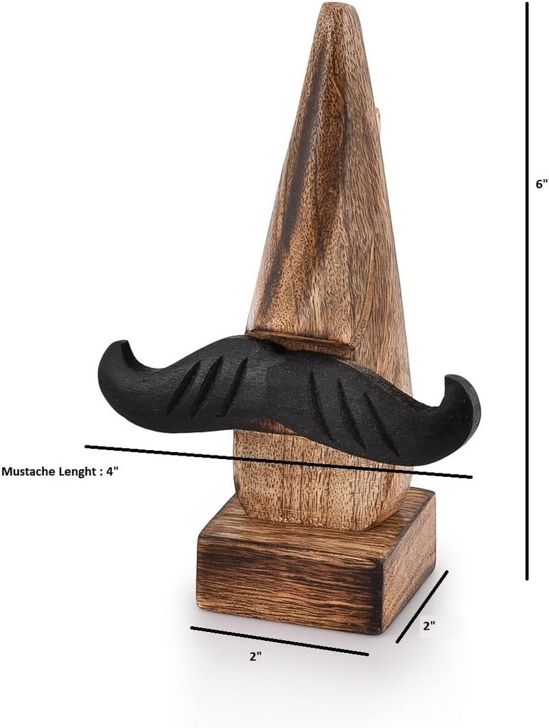 Nirvana Class NIRMAN Wooden Eyeglass Spectacle Holder Handmade Nose Shaped Stand for Office Desk Home Decor Gifts (2" x 2" x 6") - Image 2