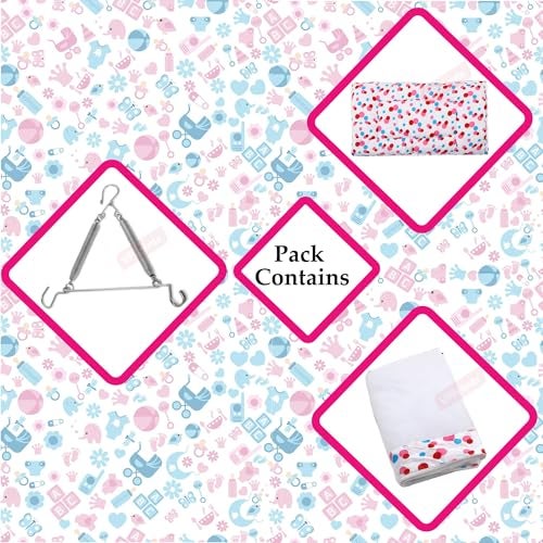 VParents Sleeping Essentials with Mosquito Net & Spring, Preemie (Pink) - Image 2