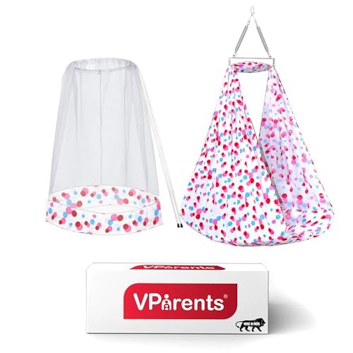 VParents Sleeping Essentials with Mosquito Net & Spring, Preemie (Pink) - Image 1