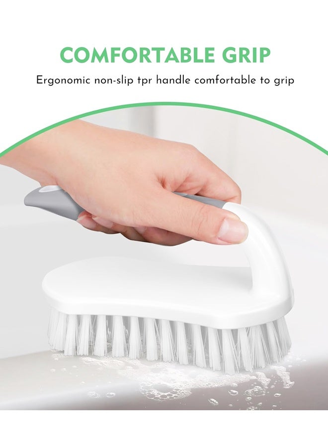 2 Pack Scrub Brush, Heavy-Duty Scrub Brushes for Cleaning with Stiff Bristles Cleaning Brush for Shower, Bathroom, Carpet, Kitchen and Bathtub Scrubber - Image 3