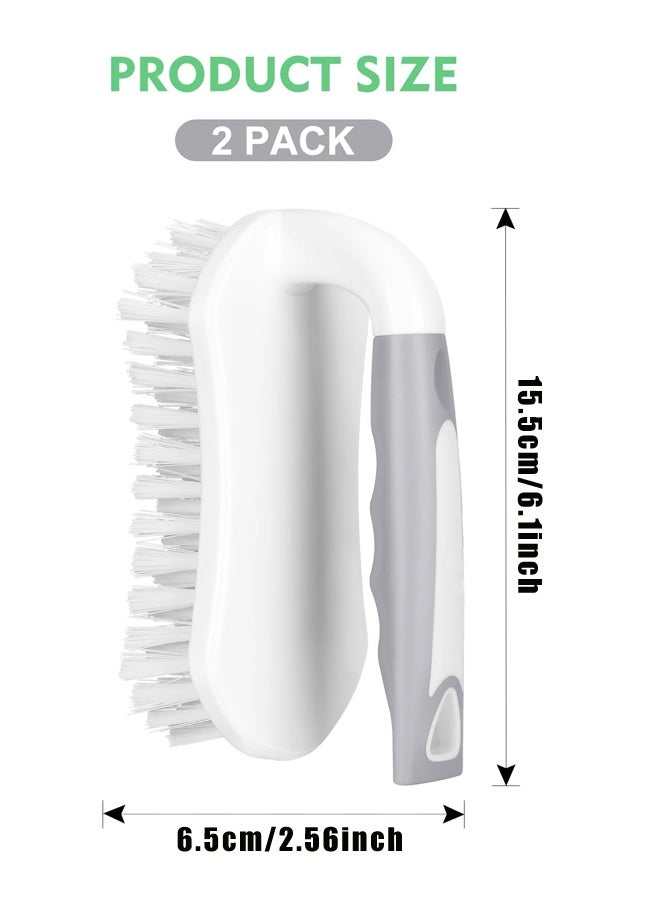 2 Pack Scrub Brush, Heavy-Duty Scrub Brushes for Cleaning with Stiff Bristles Cleaning Brush for Shower, Bathroom, Carpet, Kitchen and Bathtub Scrubber - Image 2