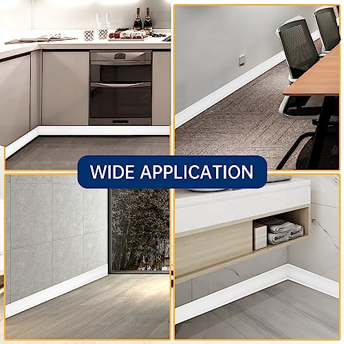 Heonay Flexible Baseboard Molding Trim 4 Inch Self-Adhesive Vinyl Wall Base Peel and Stick Cove Base Rubber Wall Baseboard Moulding Trim (20Ft, White) - Image 5