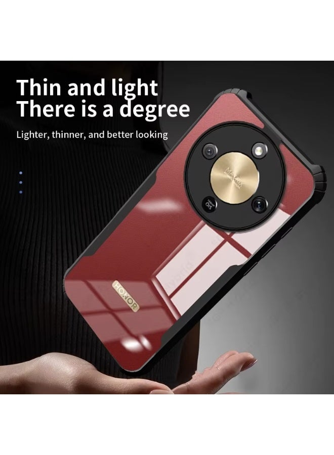 حافظة لهاتف Honor X9d 5G غلاف خلفي صلب شفاف من PC مع إطار TPU أسود مقاوم للصدمات حماية عدسة الكاميرا مقاومة للصدمات بزاوية 360 درجة غلاف شفاف لهاتف Honor X9d 5G - Image 5