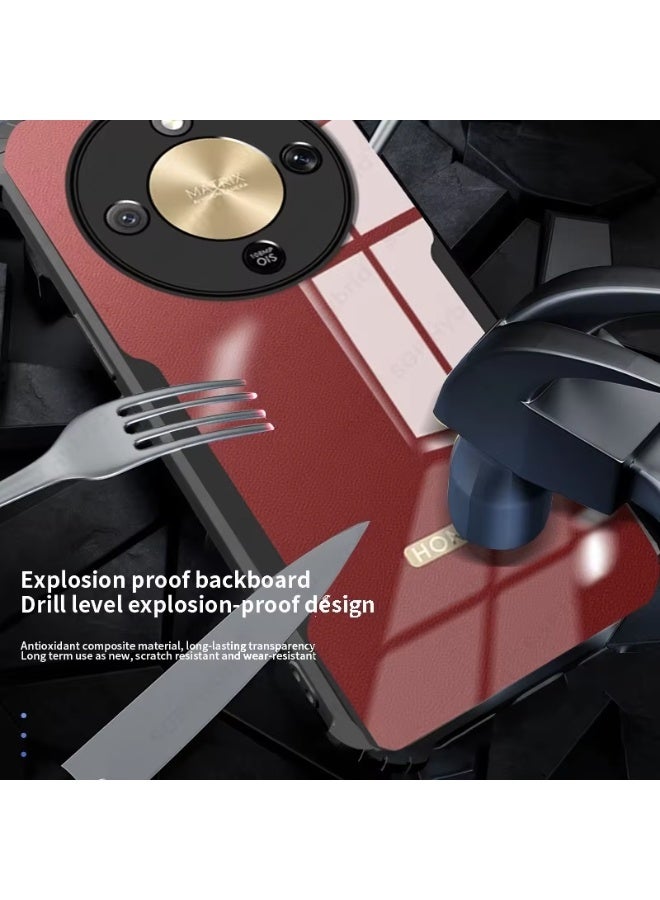 حافظة لهاتف Honor X9d 5G غلاف خلفي صلب شفاف من PC مع إطار TPU أسود مقاوم للصدمات حماية عدسة الكاميرا مقاومة للصدمات بزاوية 360 درجة غلاف شفاف لهاتف Honor X9d 5G - Image 4