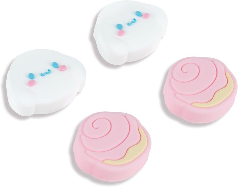 Kuitmor 4PCS Thumb Grips Caps Compatible with SwitchOLEDLite Kawaii Charactor Thumbs Grip Soft Silicone Switch Joystick Cover for JonCon Cute Dog Style Pink White - Image 2