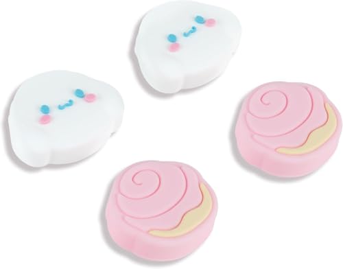Kuitmor 4PCS Thumb Grips Caps Compatible with SwitchOLEDLite Kawaii Charactor Thumbs Grip Soft Silicone Switch Joystick Cover for JonCon Cute Dog Style Pink White - Image 1