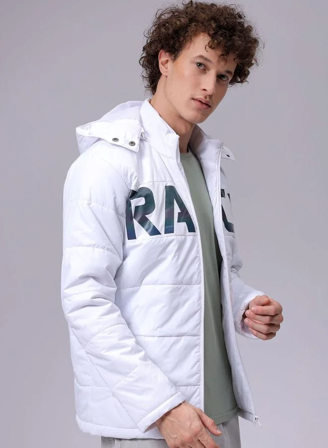 The Indian Garage Co Men Slim Fit Graphic Puffer Jackets
