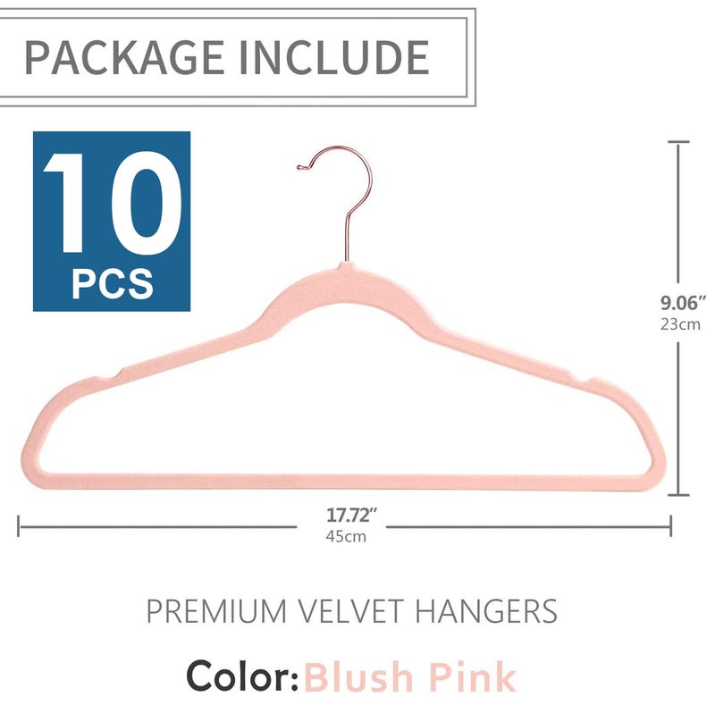 ZEPOLI - Velvet Hangers Non-Slip Velvet Hangers Premium Suit Hangers Ultra Thin Space Saving 360 Degree Swivel Hook Clothes Hangers Velvet for Suits,Coats,Jackets (10 Pack, Pink) - Image 2