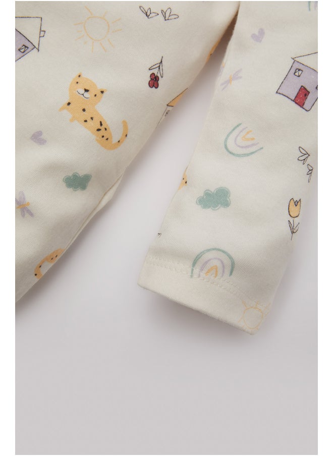 DeFacto - Babygirl New Born Regular Fit Bike Neck Knitted Overalls - Image 1