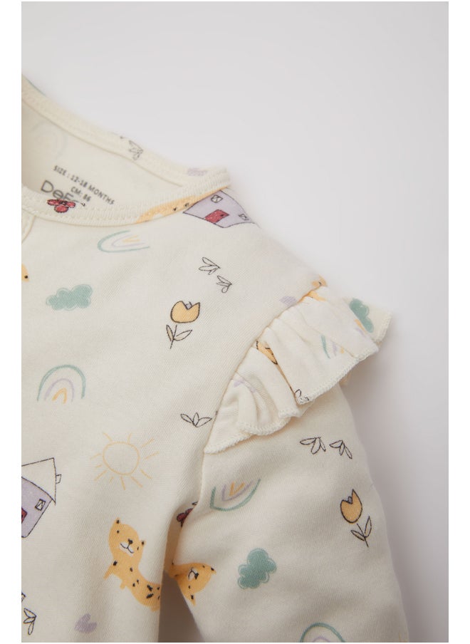 DeFacto - Babygirl New Born Regular Fit Bike Neck Knitted Overalls - Image 1