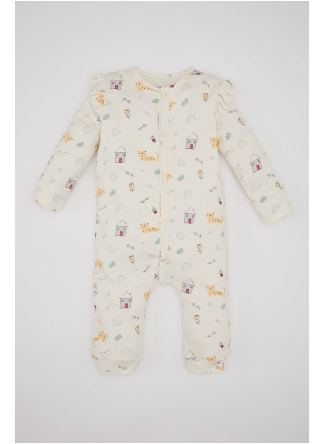 DeFacto - Babygirl New Born Regular Fit Bike Neck Knitted Overalls - Image 1