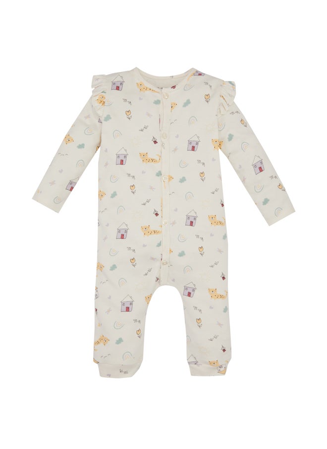 DeFacto - Babygirl New Born Regular Fit Bike Neck Knitted Overalls - Image 1