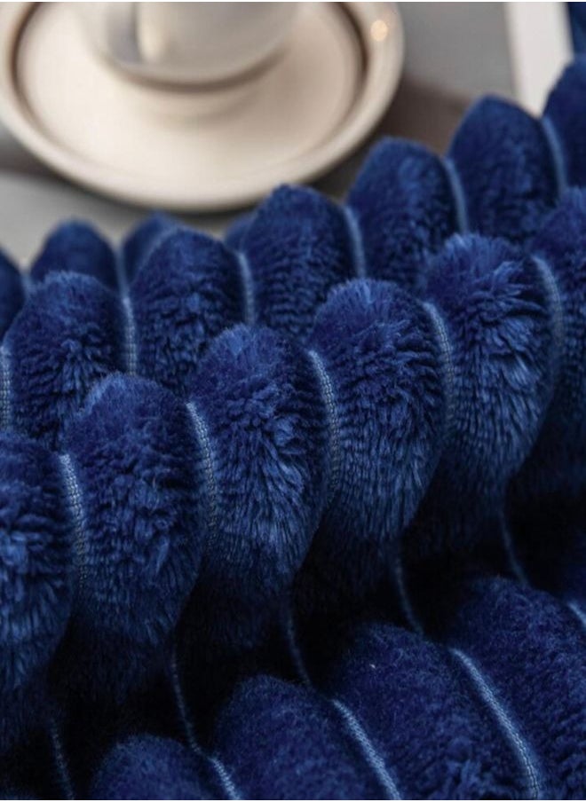 LUNA Home Throw Striped Blanket Super Soft, Blue Color  - Image 3