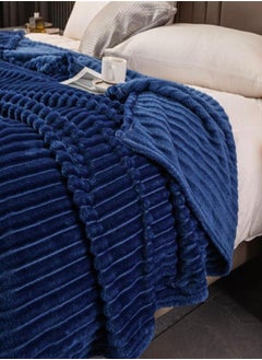 LUNA Home Throw Striped Blanket Super Soft, Blue Color  - Image 1