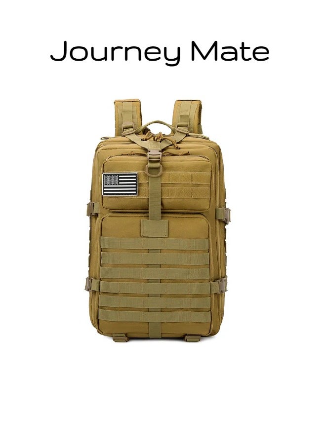 Journey Mate 50L Tactical Backpack Fishing Outdoor Mountaineering Hiking Camping Multi-Function Backpack Rucksack Khaki  - Image 2