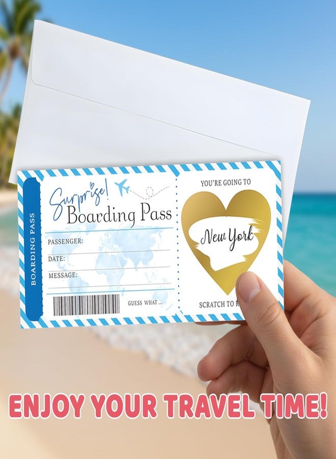 xinxingin 4 Pcs Greeting Card, Holiday Scratch Card Reveal for Surprise Trips, Boarding Pass Scratch Card with Envelopes, Perfect for Anniversary and Family Vacation Announcements - Image 5