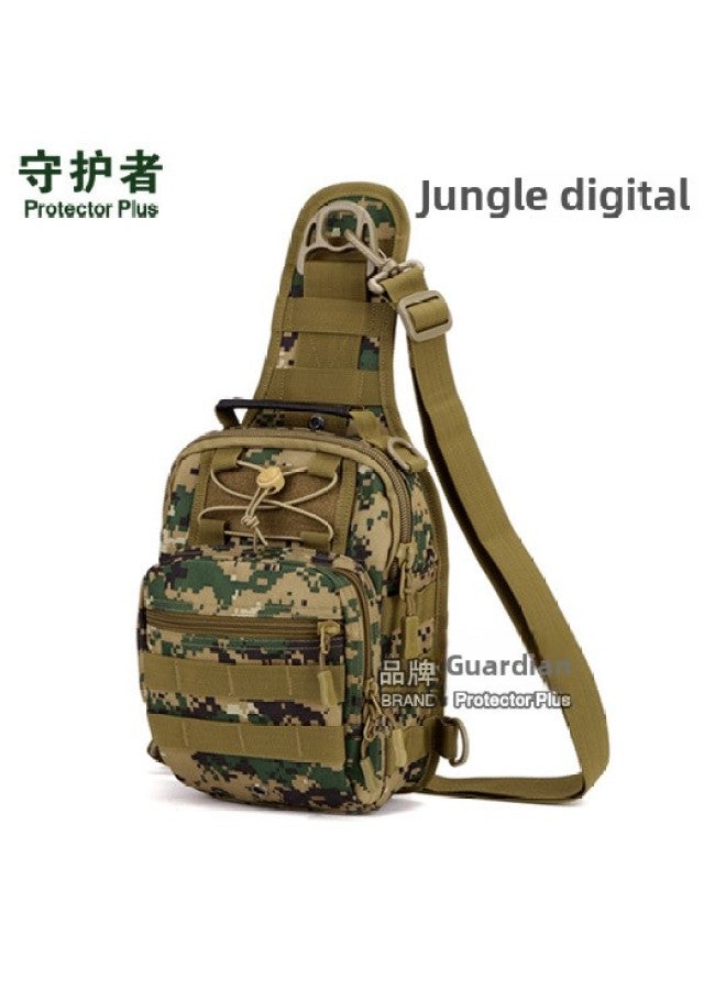 X202-Four-use Chest Bag (Large) Hamburg Tactical Chest Bag Riding Shoulder Bag Messenger Bag Four-use Backpack-Color:The Jungle Digital - Image 1