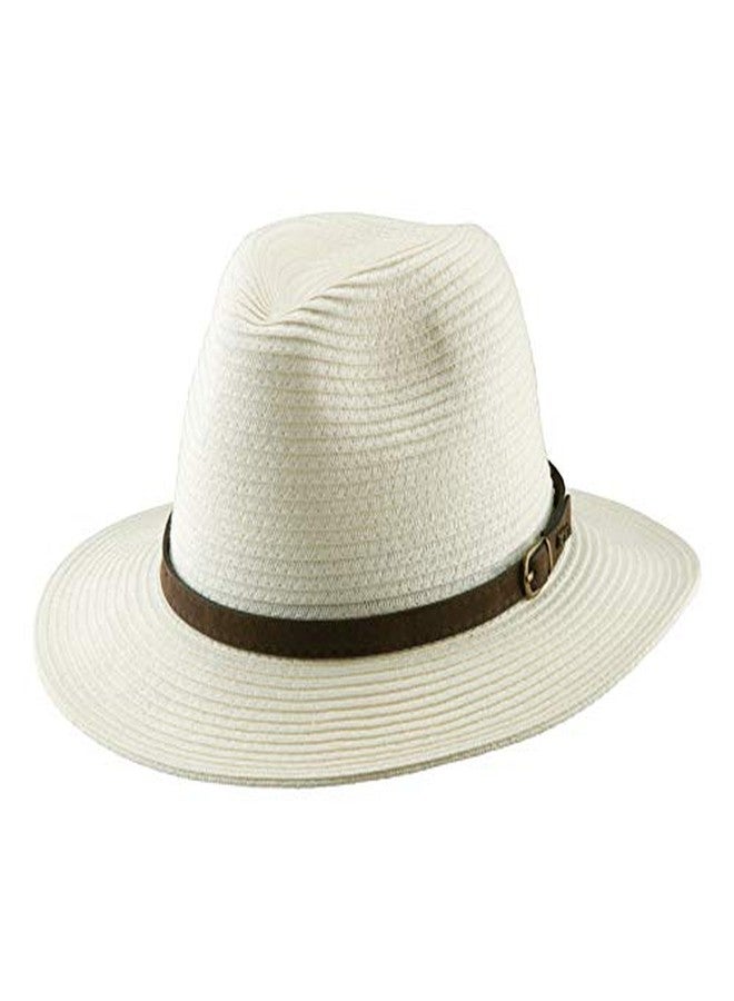 Scala Men's Paper Braid Safari with Leather Band, Ivory, X-Large - Image 5