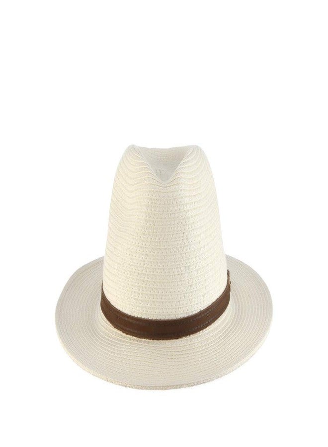 Scala Men's Paper Braid Safari with Leather Band, Ivory, X-Large - Image 3