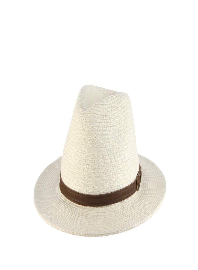 Scala Men's Paper Braid Safari with Leather Band, Ivory, X-Large - Image 4
