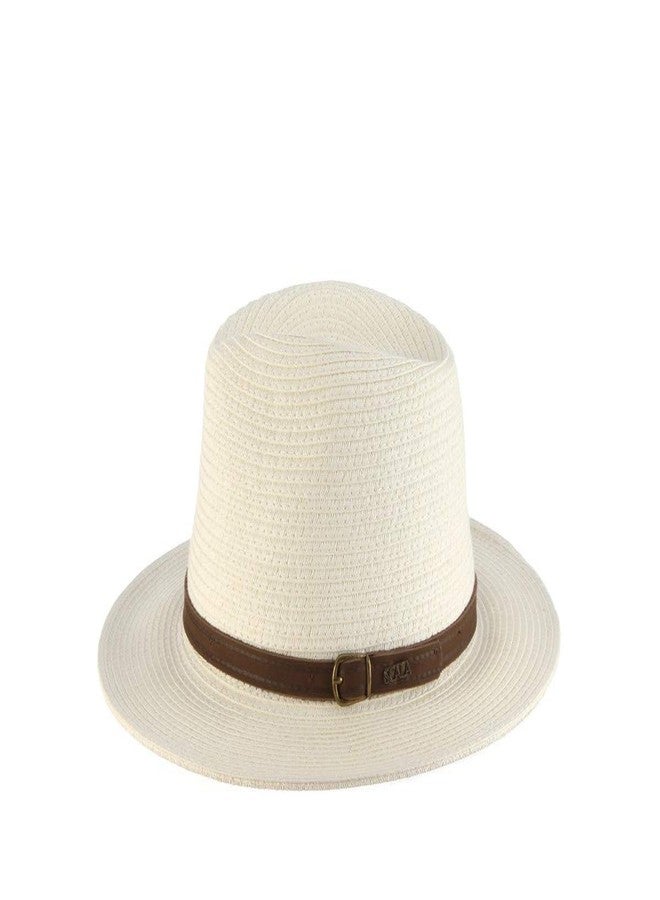 Scala Men's Paper Braid Safari with Leather Band, Ivory, X-Large - Image 2